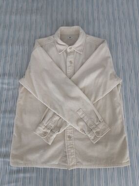 Uniqlo Cream Corduroy Button-Down Shirt